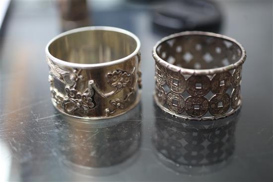 Six late 19th/early 20th century Chinese silver items,